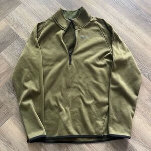 Nike Olive Green Dri-FIT Half-Zip Performance Pullover